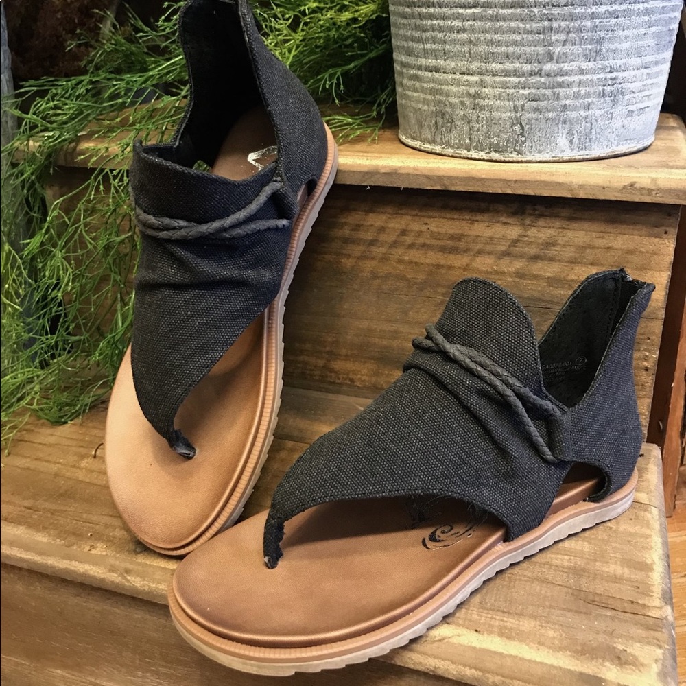 Black Sparta Cloth Sandals